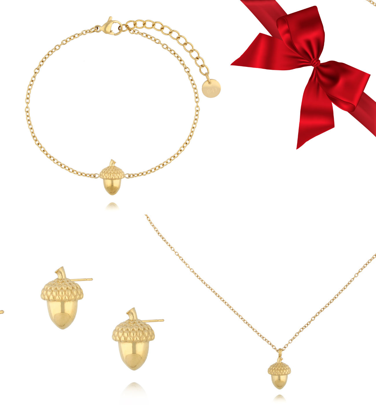 Zestaw Świąteczny z żołędziami złoty ZS0018 - By Dziubeka