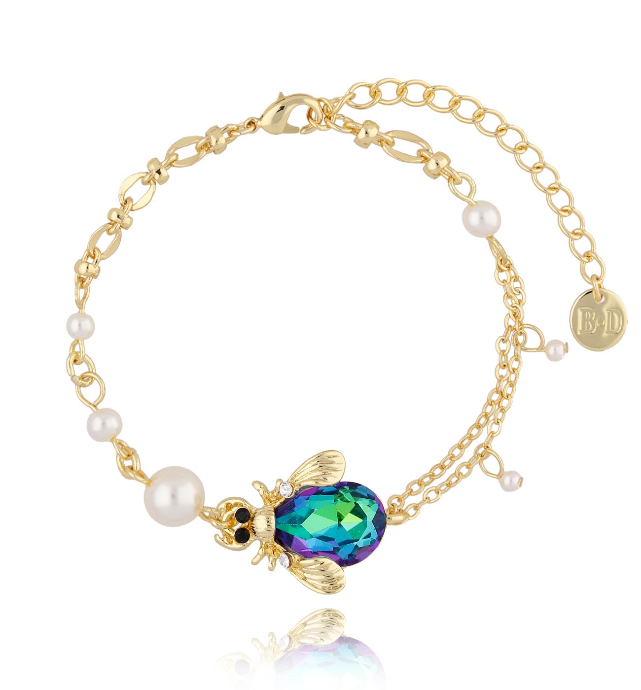 Bransoletka z niebieskim żuczkiem Midnight - By Dziubeka