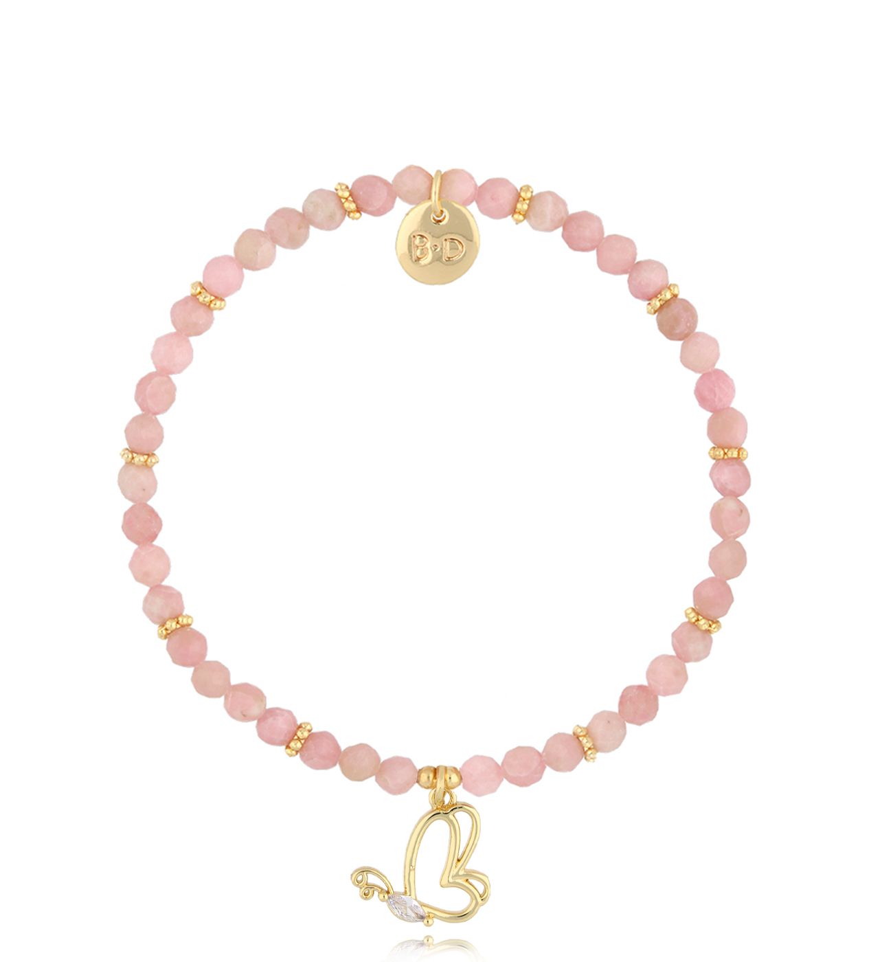 Bransoletka z różowymi opalami i motylkiem Richmond BTW1910