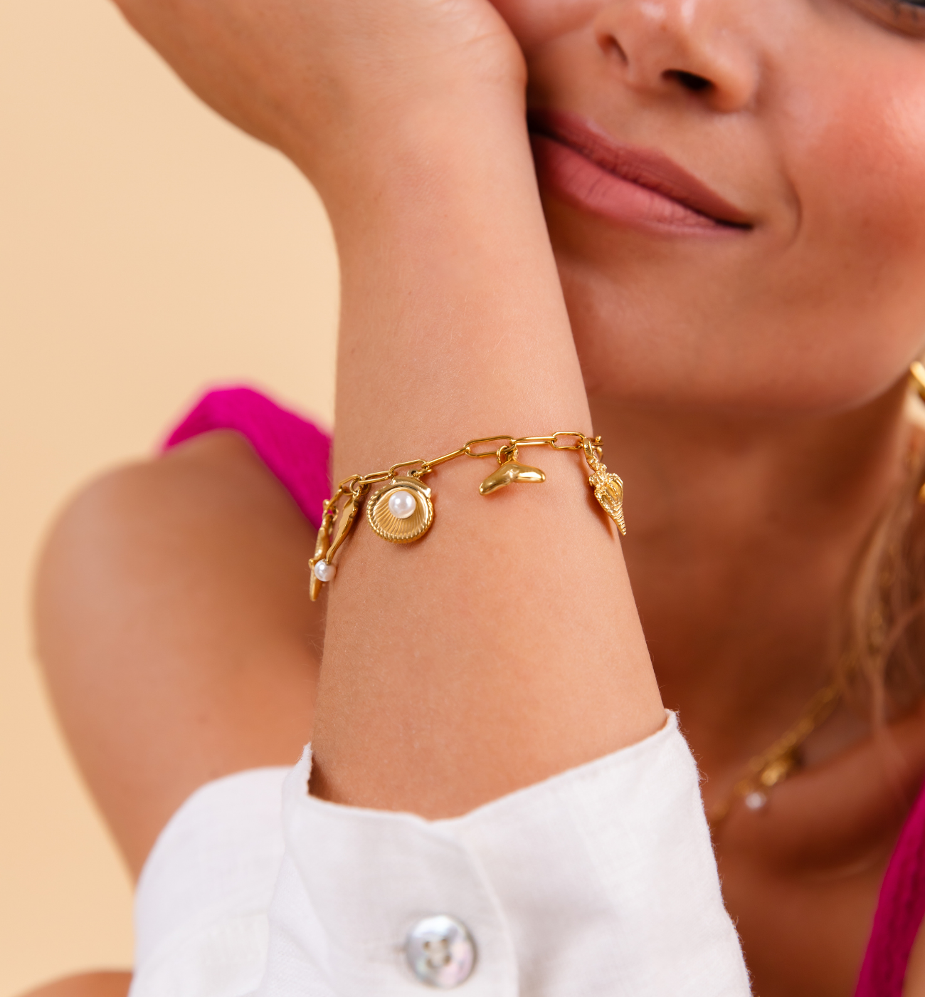 Bransoletka z morskimi zawieszkami BSY0509 - By Dziubeka