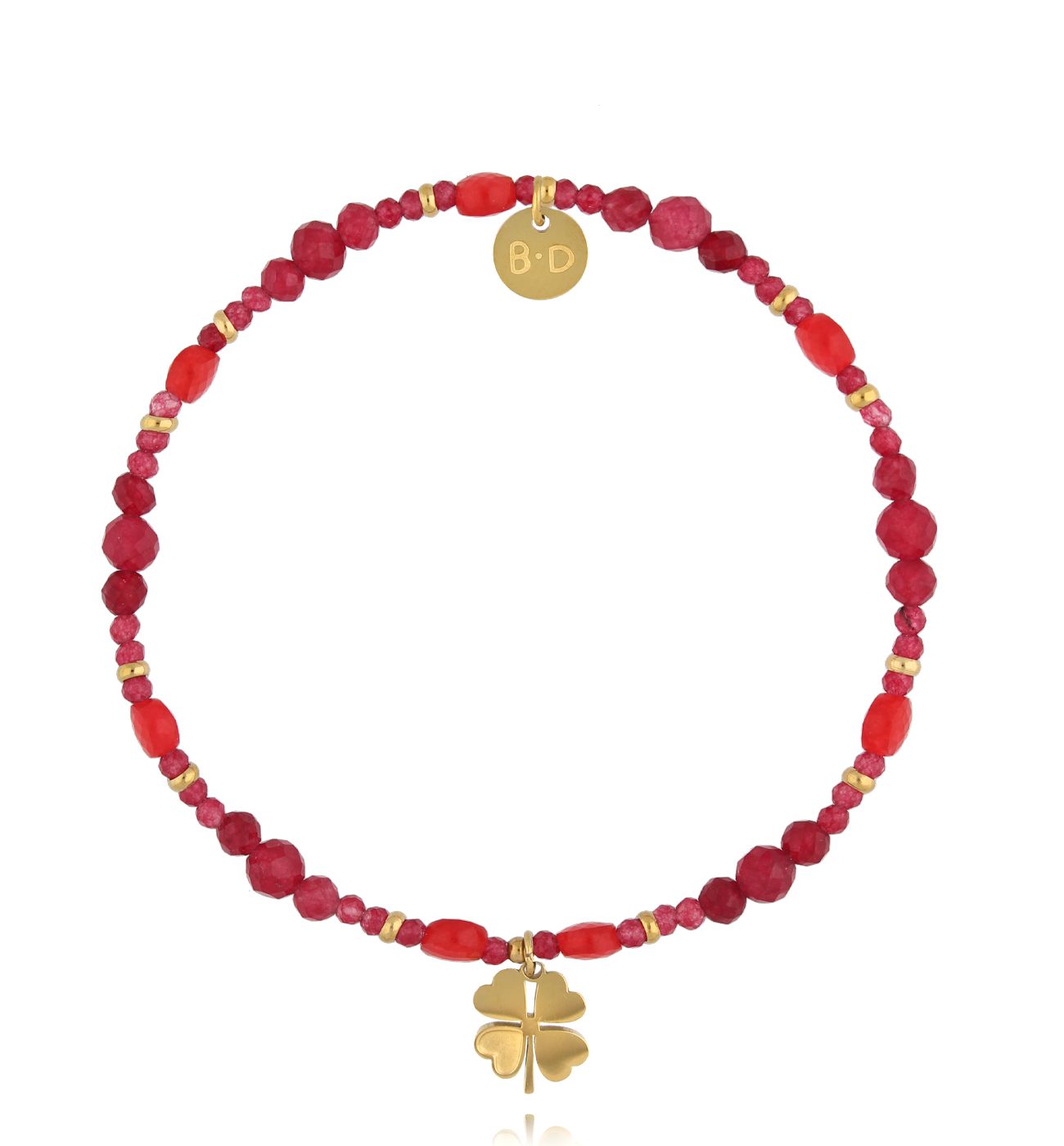 Bransoletka z agatami i koniczynką BTW3311