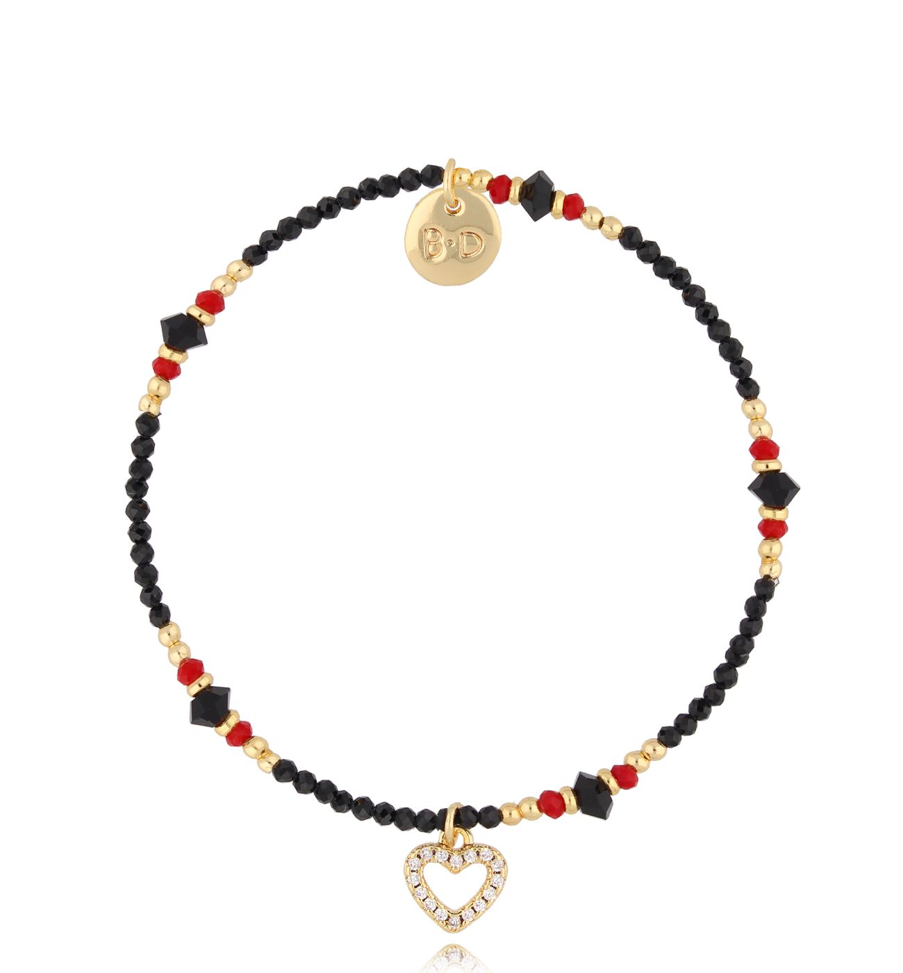 Bransoletka z turmalinami i serduszkiem Eli BTW1974