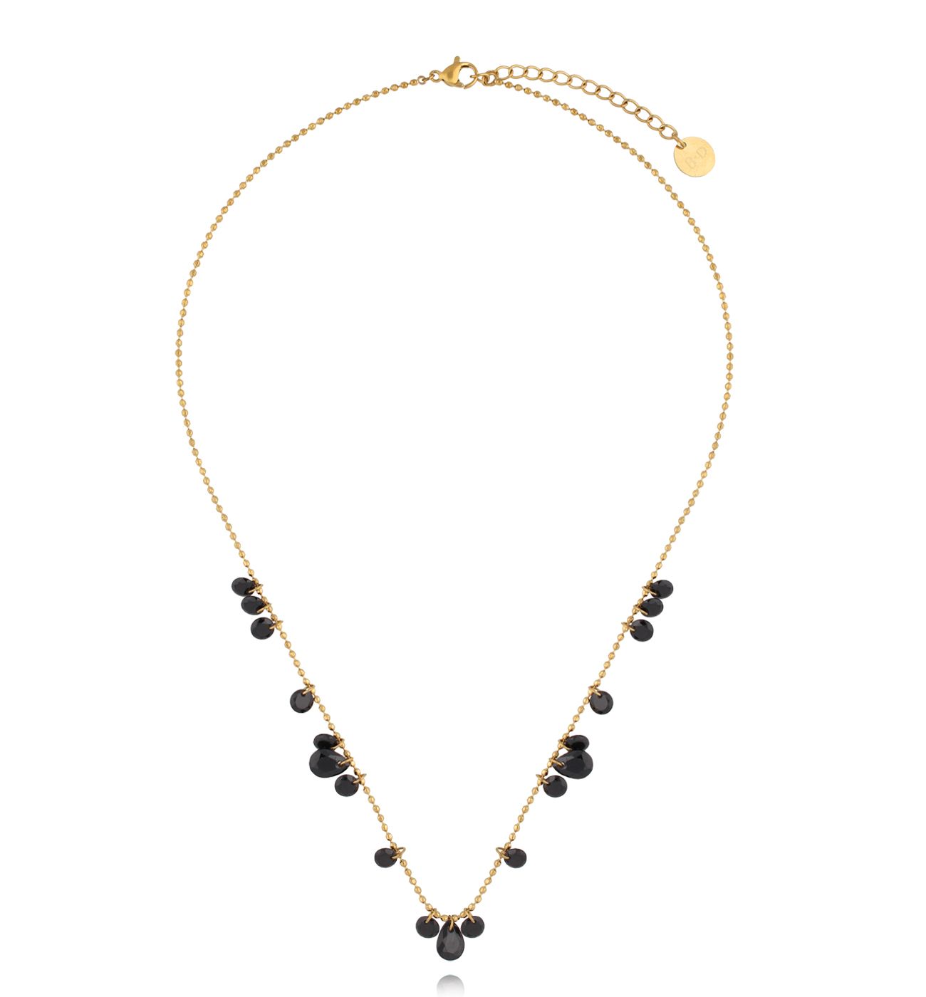 Naszyjnik z czarnymi kryształkami Gioia NSY0349