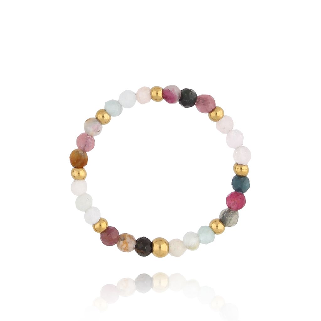 Pierścionek elastyczny z kamieniami naturalnymi Nada PSC0492