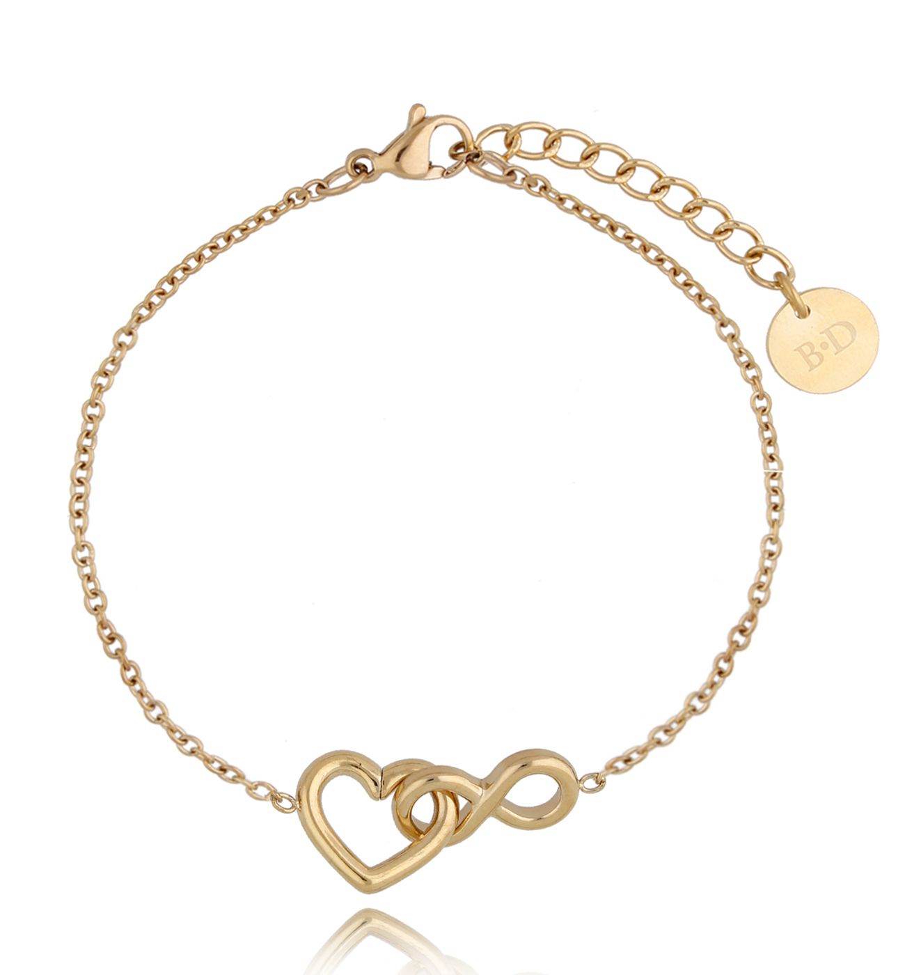 Bransoletka serce i nieskończoność złota - By Dziubeka