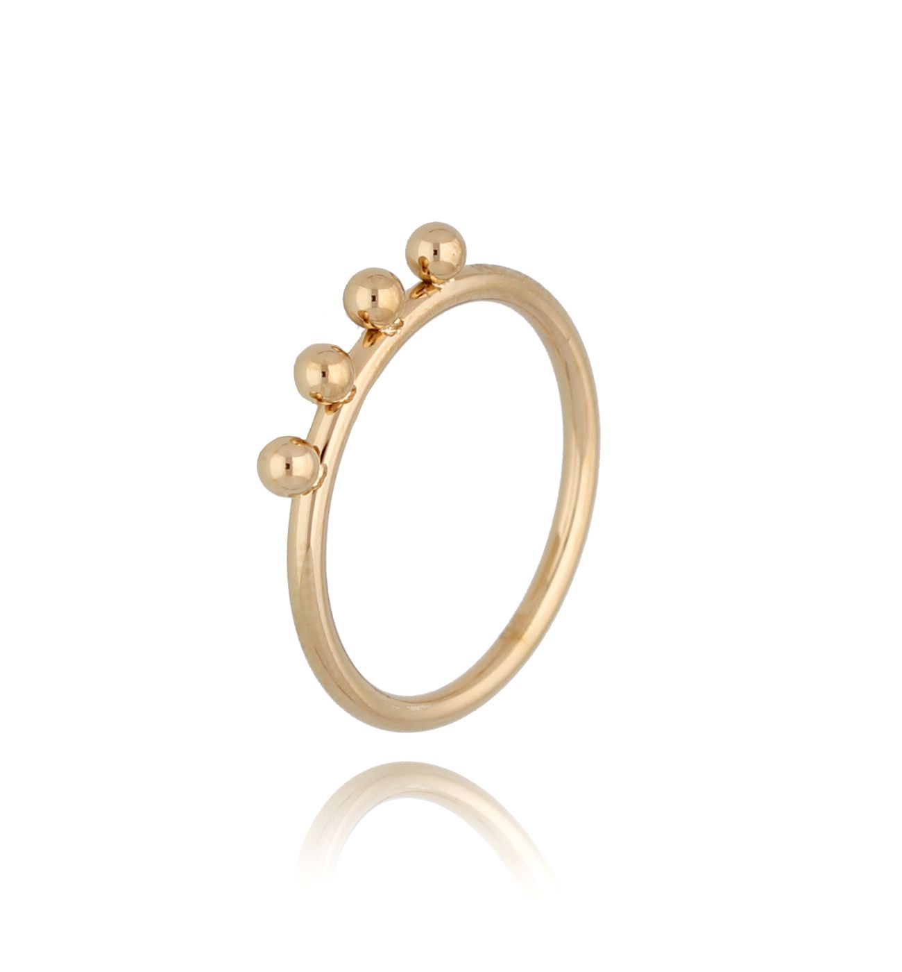 Pierścionek pozłacany z kulkami Balls PSA0330