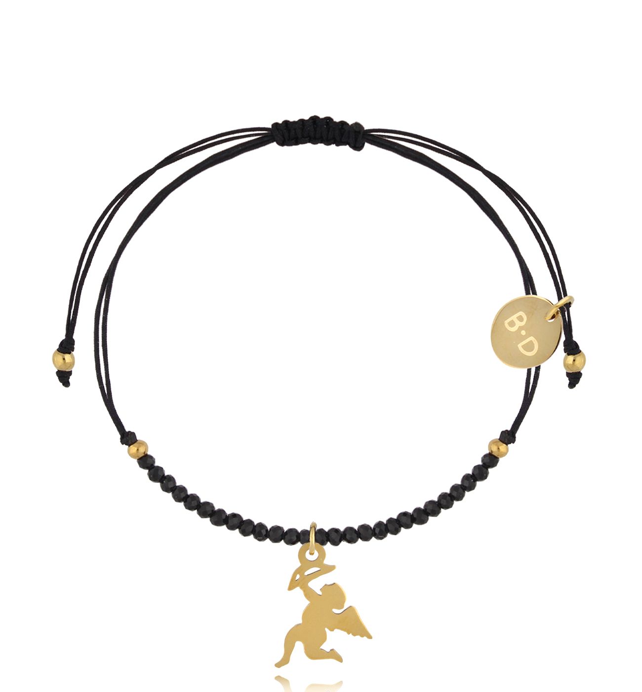 Bransoletka z turmalinami i złotą zawieszką Successo BMT0114 - By Dziubeka