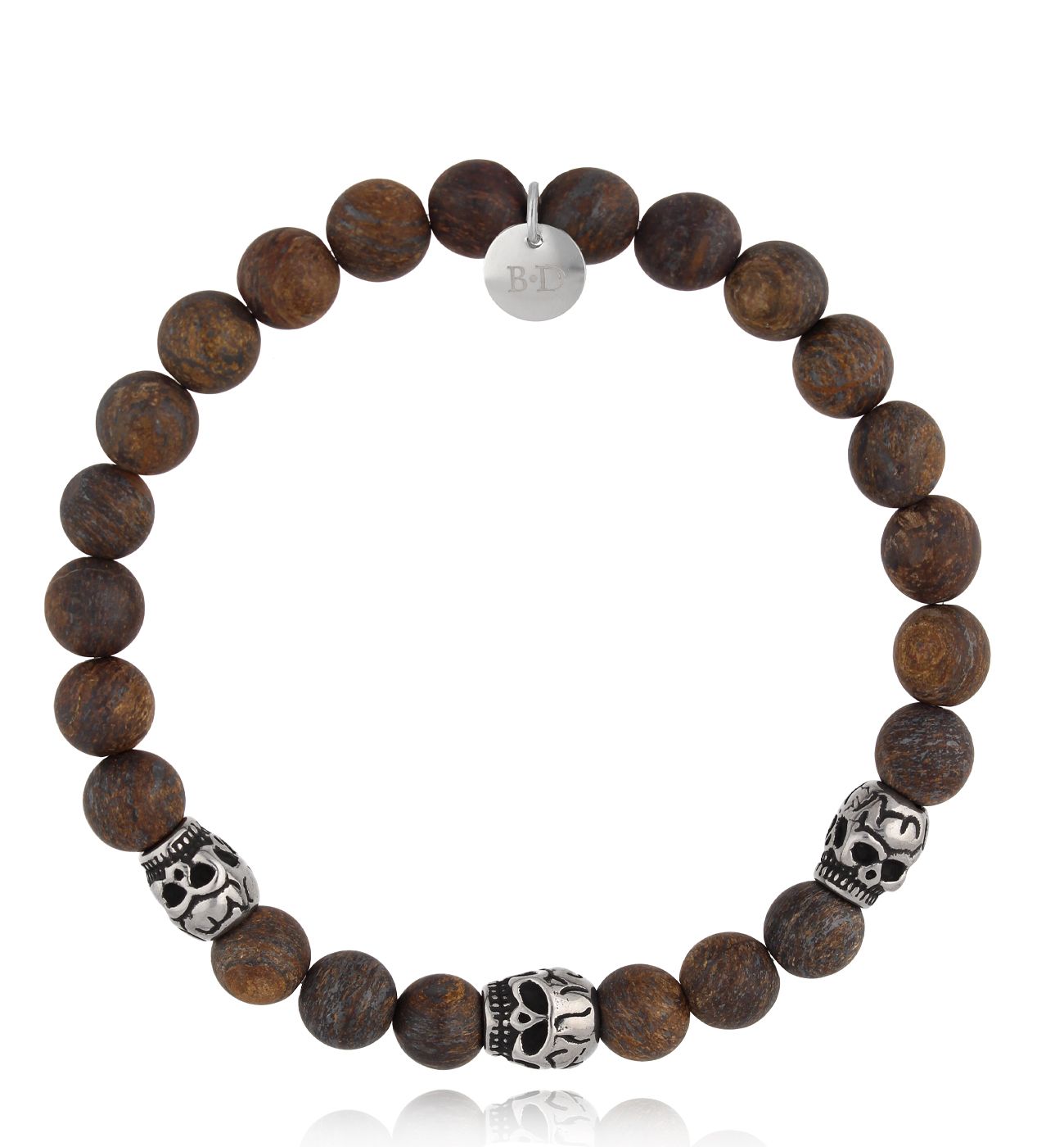 Bransoletka z bronzytami i czaszkami Odin 09 - By Dziubeka