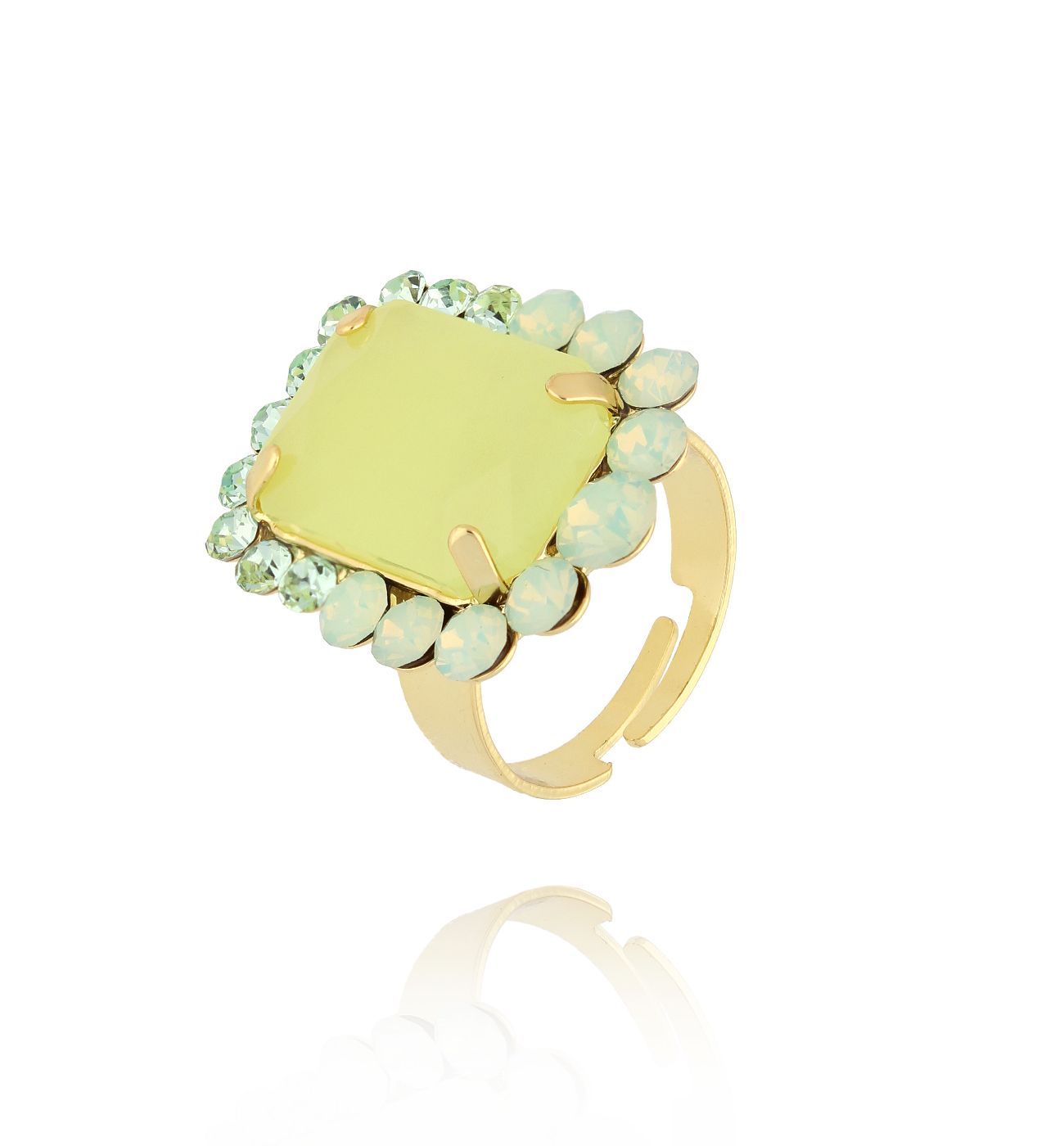 Pierścionek z pastelowym oczkiem Cristalli PSS0164