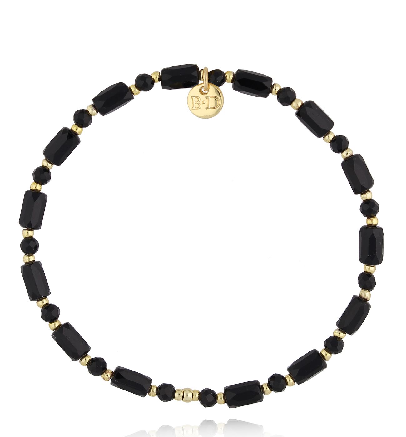 Bransoletka czarna z kryształkami - By Dziubeka