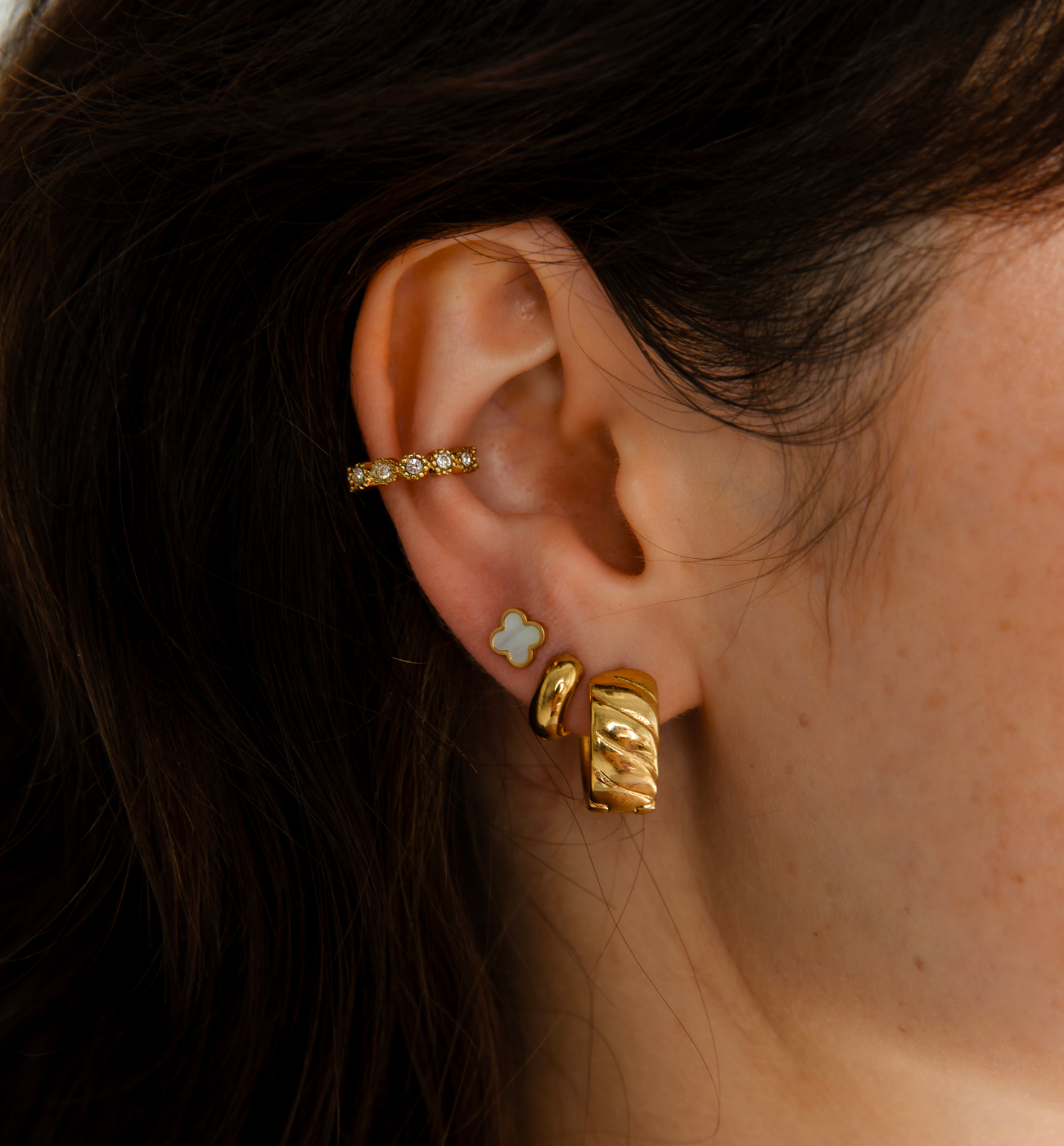 Zestaw złotych kolczyków Skyline Z0257 - By Dziubeka