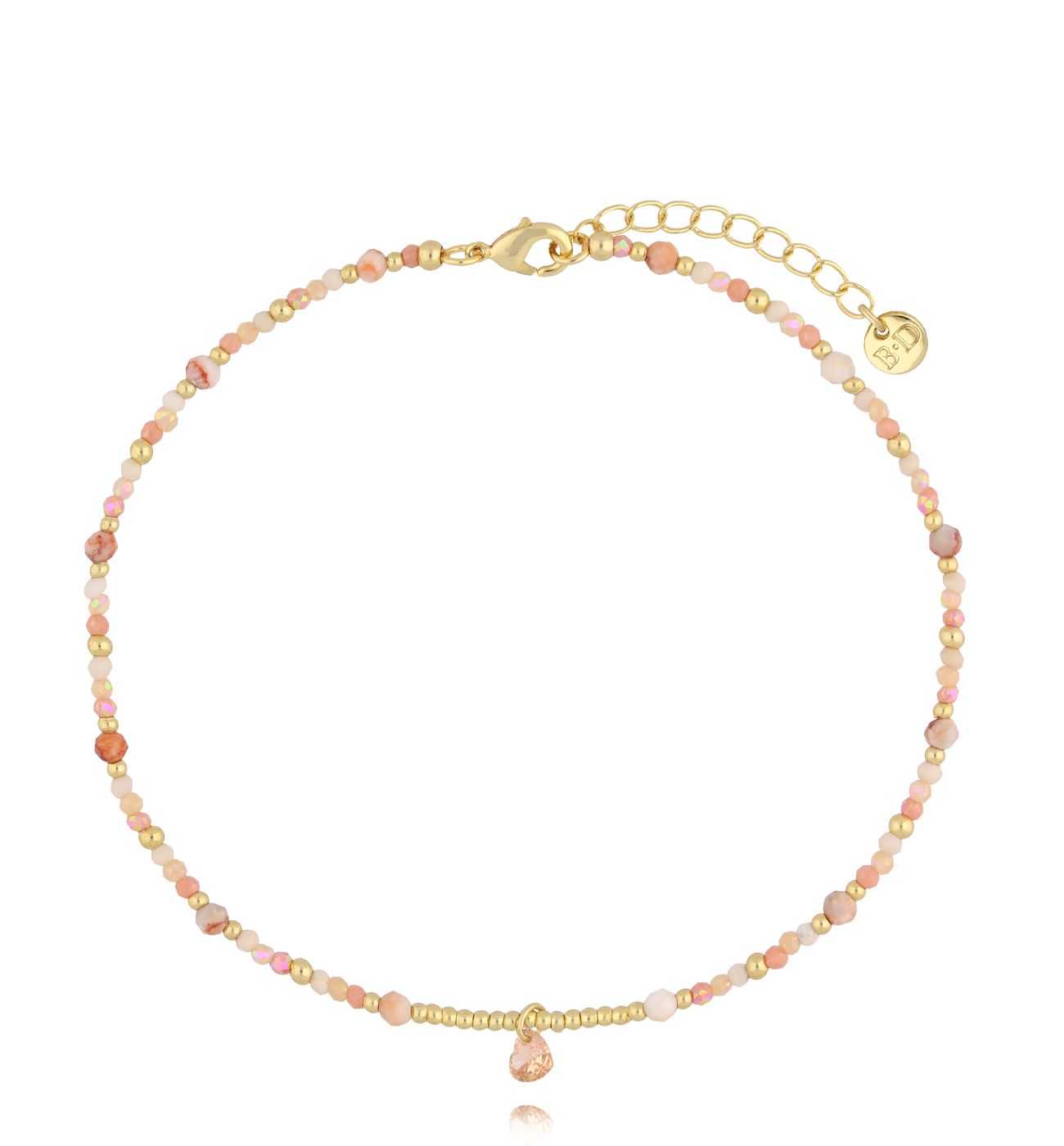 Bransoletka na nogę brzoskwiniowa BNSC0109