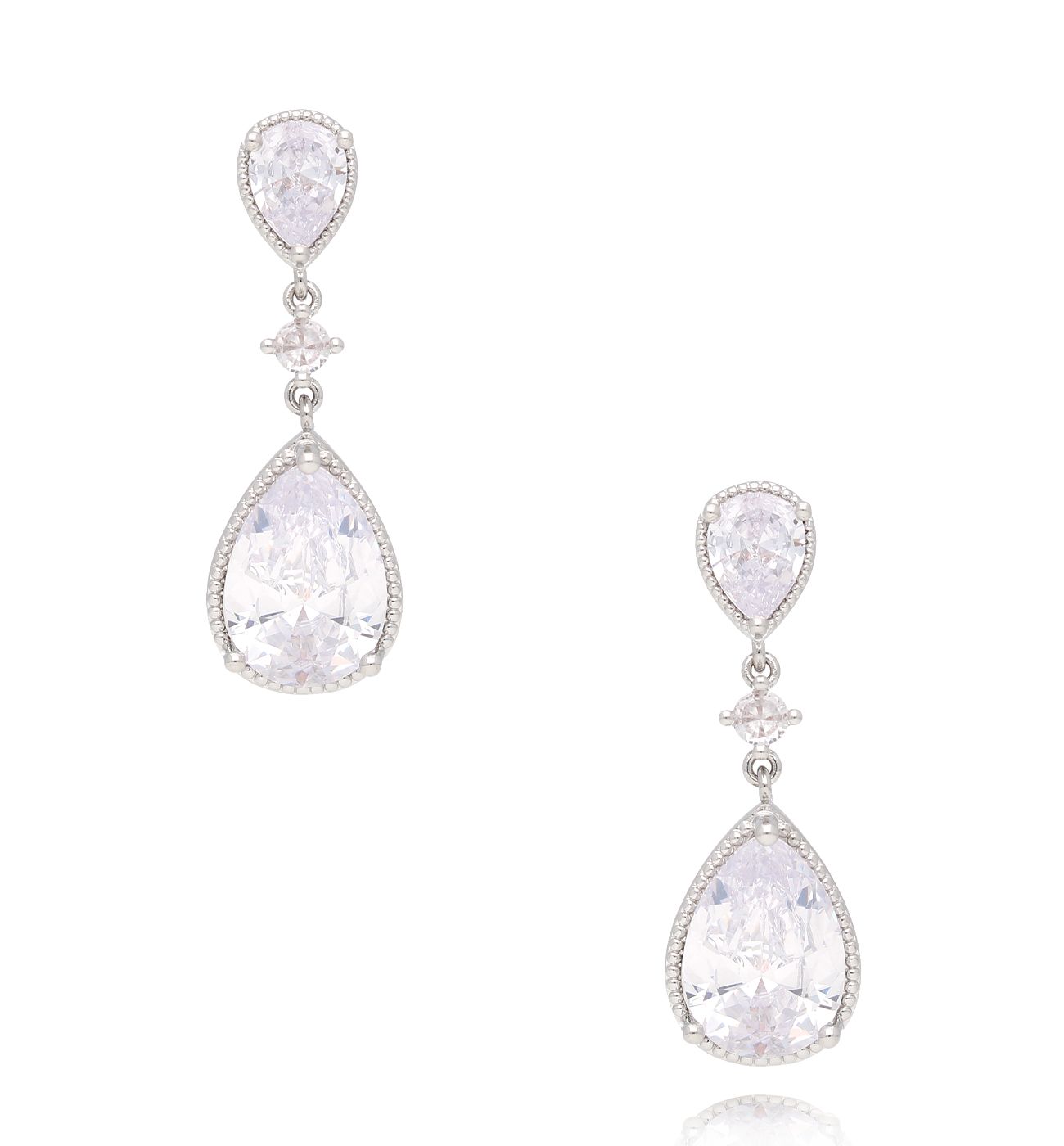 Kolczyki srebrne z transparentnymi kryształkami Almirante KSS1678