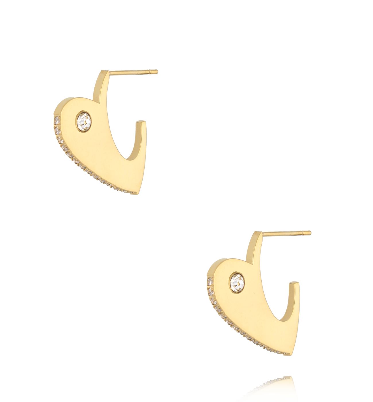 Kolczyki serca złote z cyrkonią KSA2188