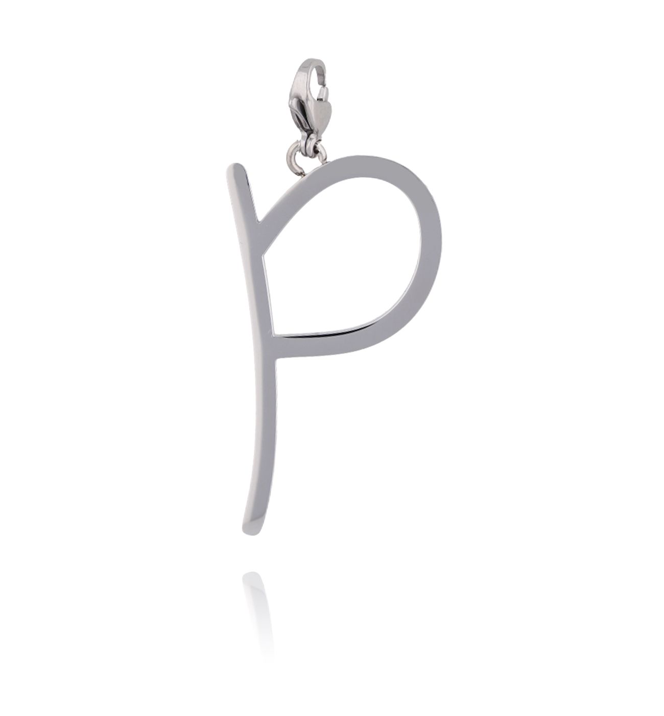 Zawieszka ze stali szlachetnej srebrna literka P Alphabet NAT0045