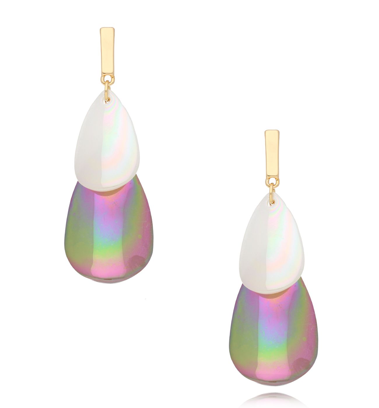 Kolczyki kremowo fioletowe opalizujące Secrète KZA0188 - By Dziubeka