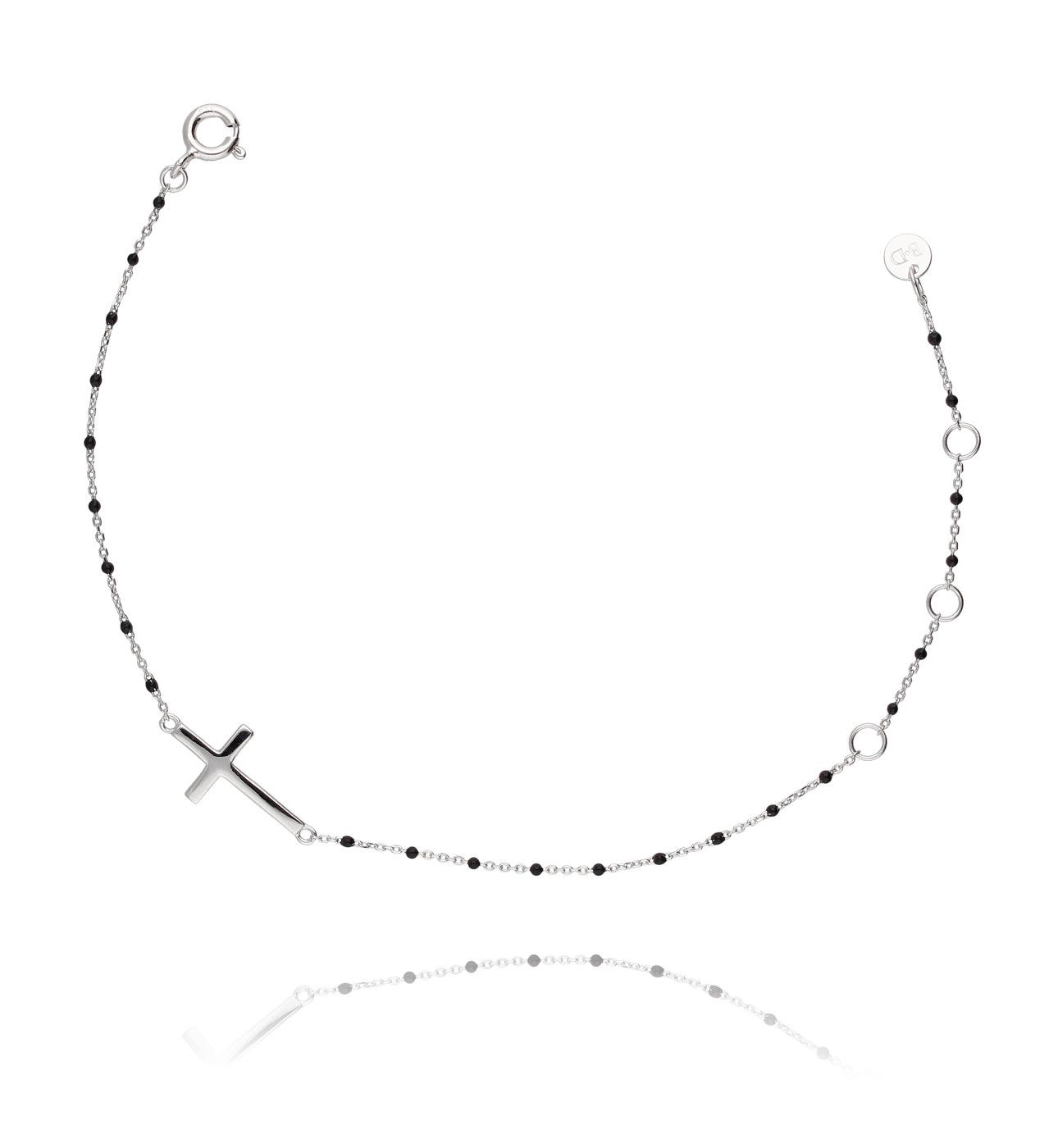 Bransoletka srebrna z krzyżykiem BFA0010 - By Dziubeka