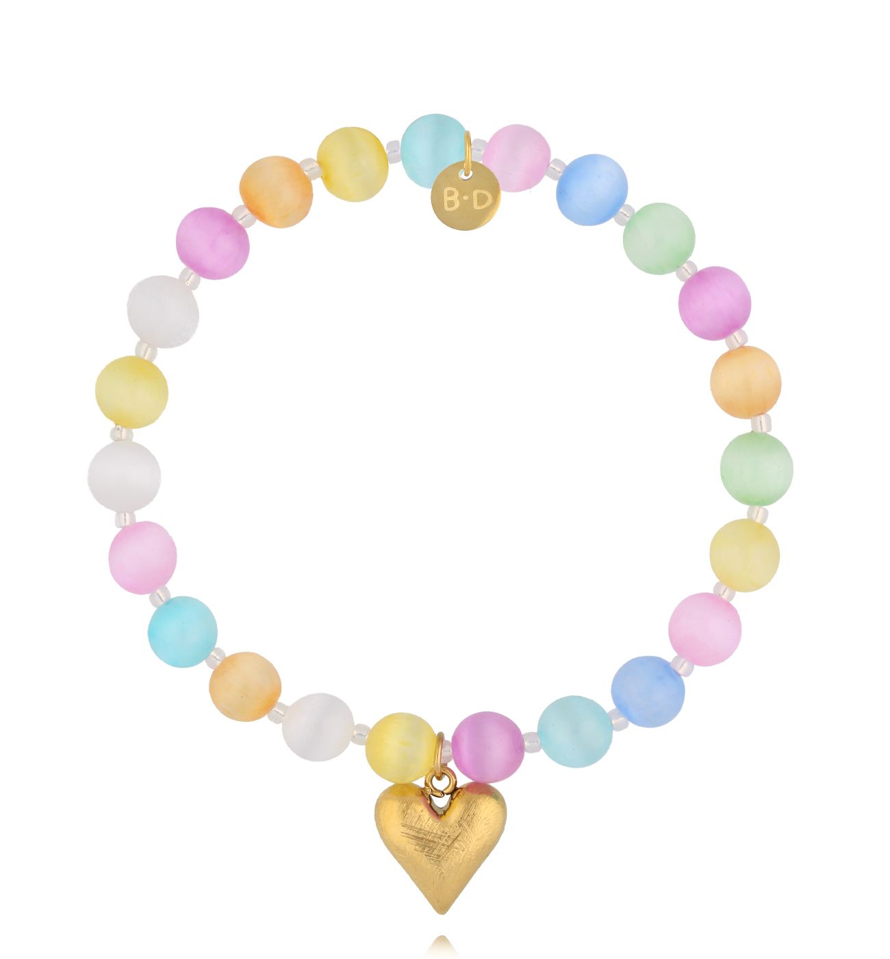 Bransoletka z kolorowymi kamieniami i sercem BPA0570