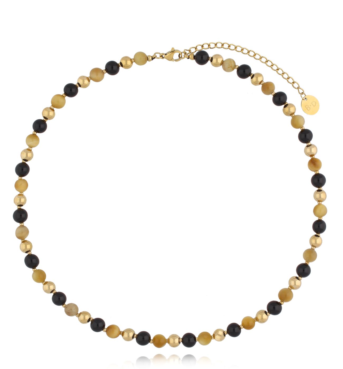 Naszyjnik z agatami i tygrysim okiem NPA1324