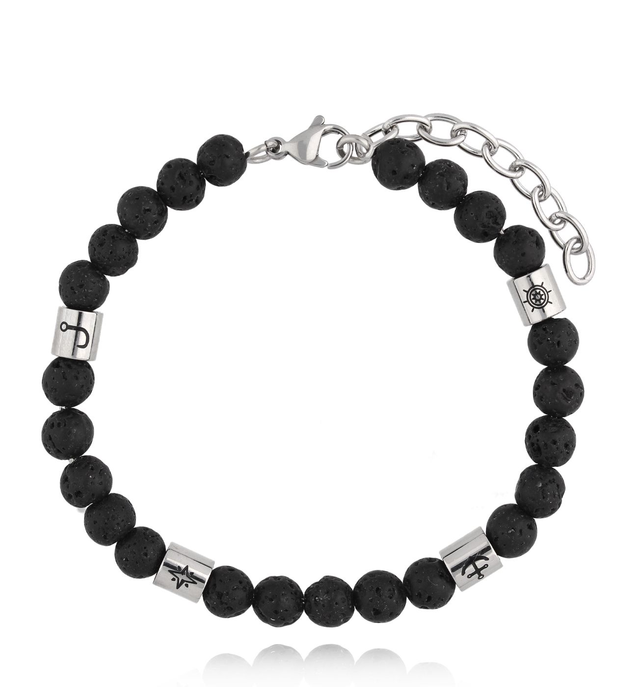 Bransoletka męska z lawą wulkaniczną Gunnar 44 - By Dziubeka