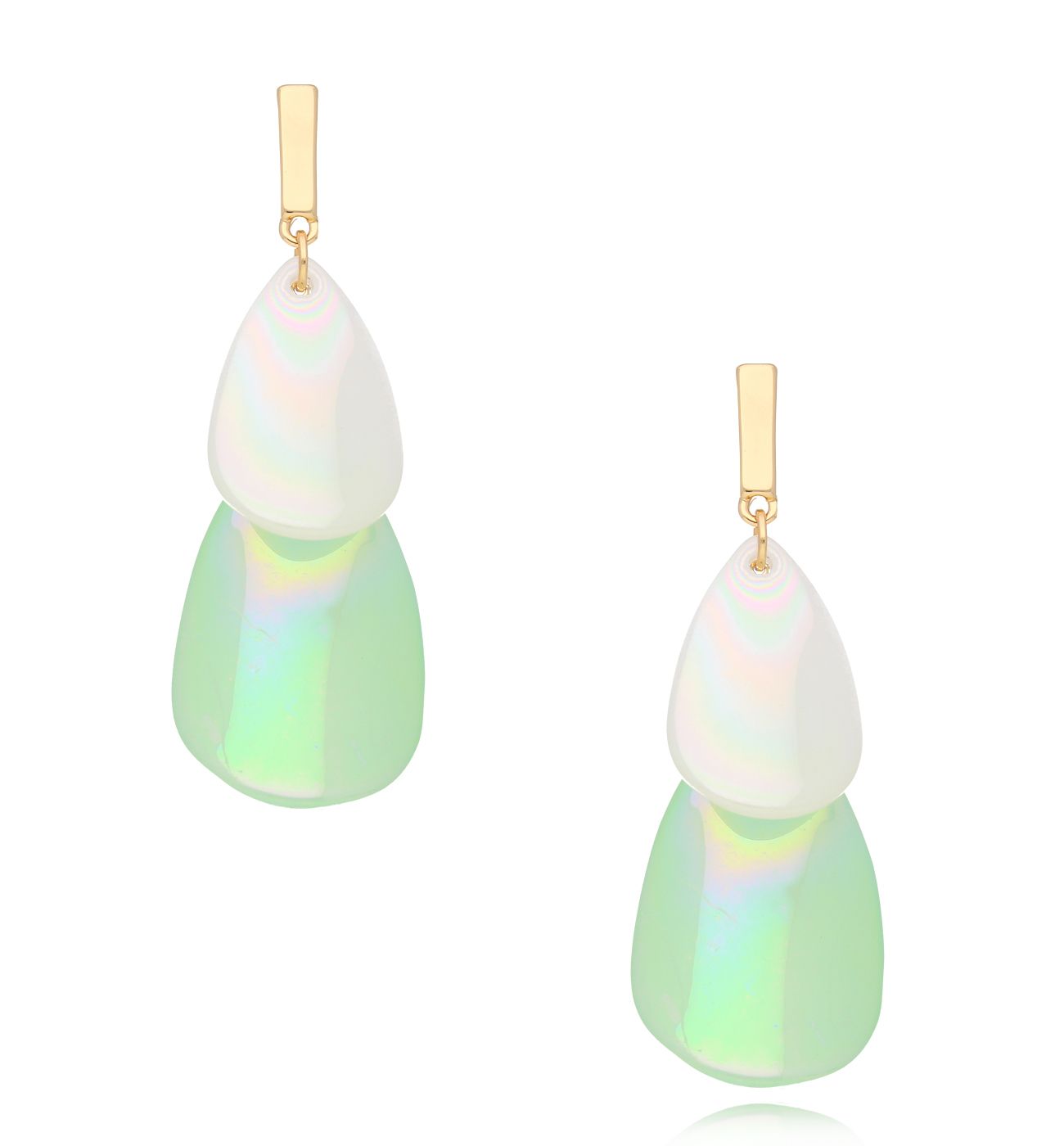 Kolczyki seledynowo białe Secrète KZA0194 - By Dziubeka