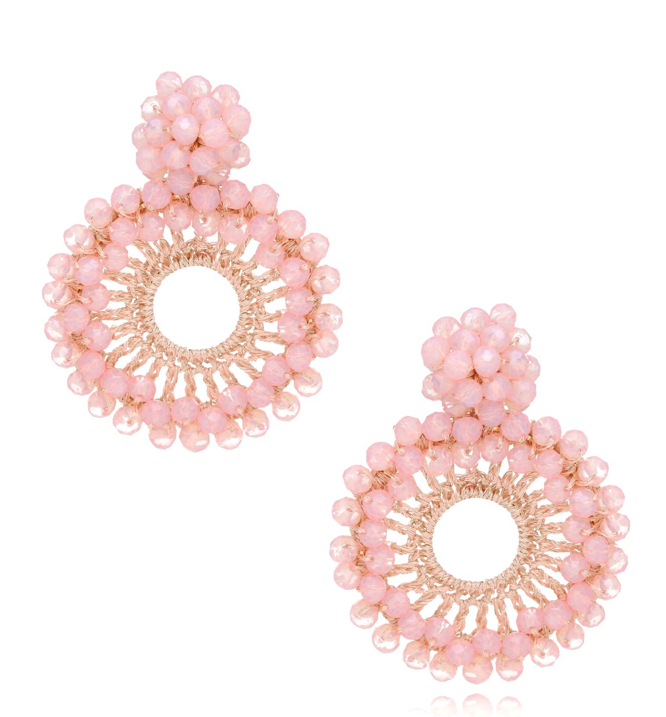 Kolczyki z kryształkami różowe Luminous KWE0006