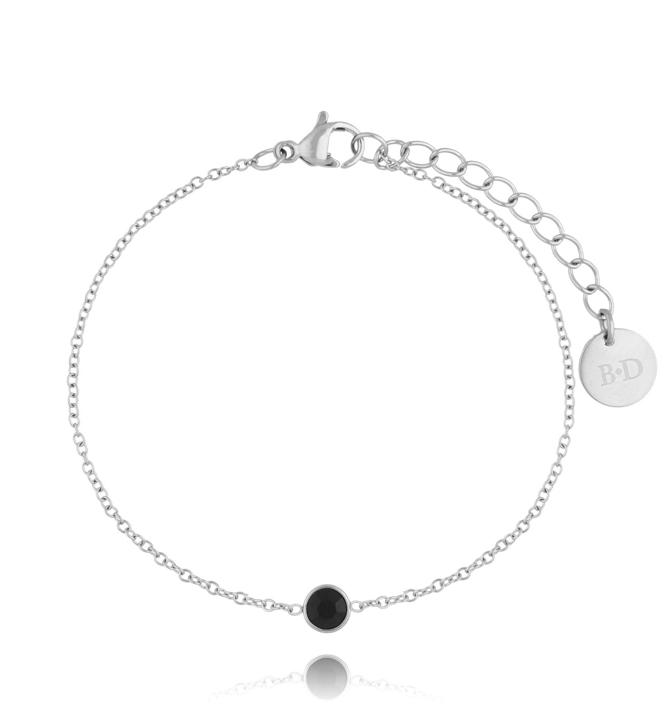 Bransoletka srebrna z czarną cyrkonią Black Dot BSA0568