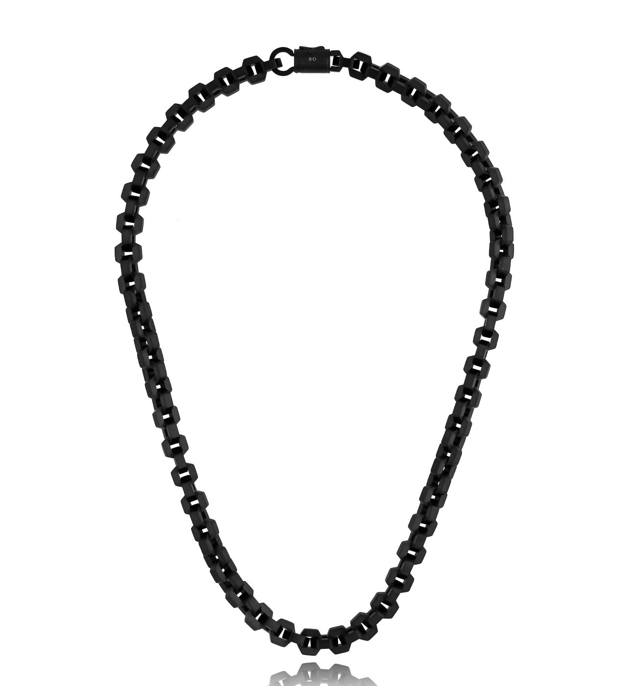 Naszyjnik męski czarny gruby łańcuch Turbo - By Dziubeka
