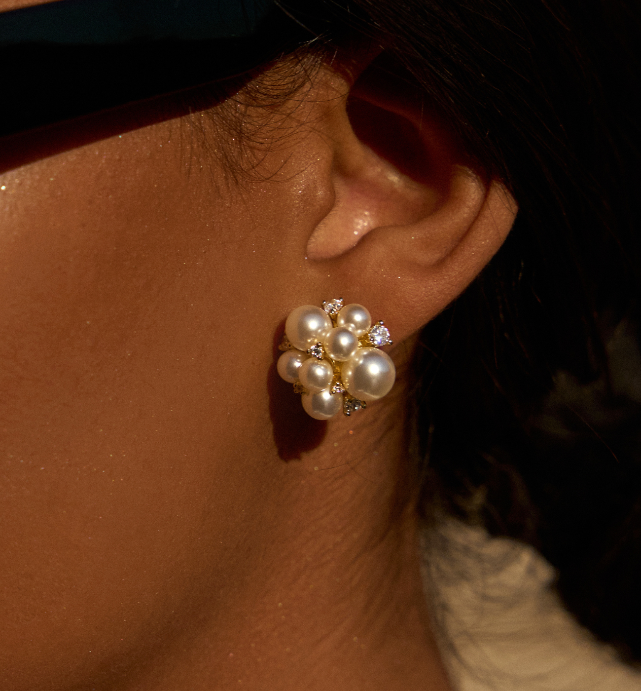 Kolczyki złote z perełkami - By Dziubeka