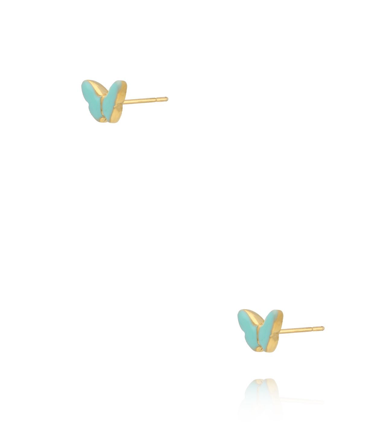 Kolczyki motylki miętowe KSY0491 - By Dziubeka