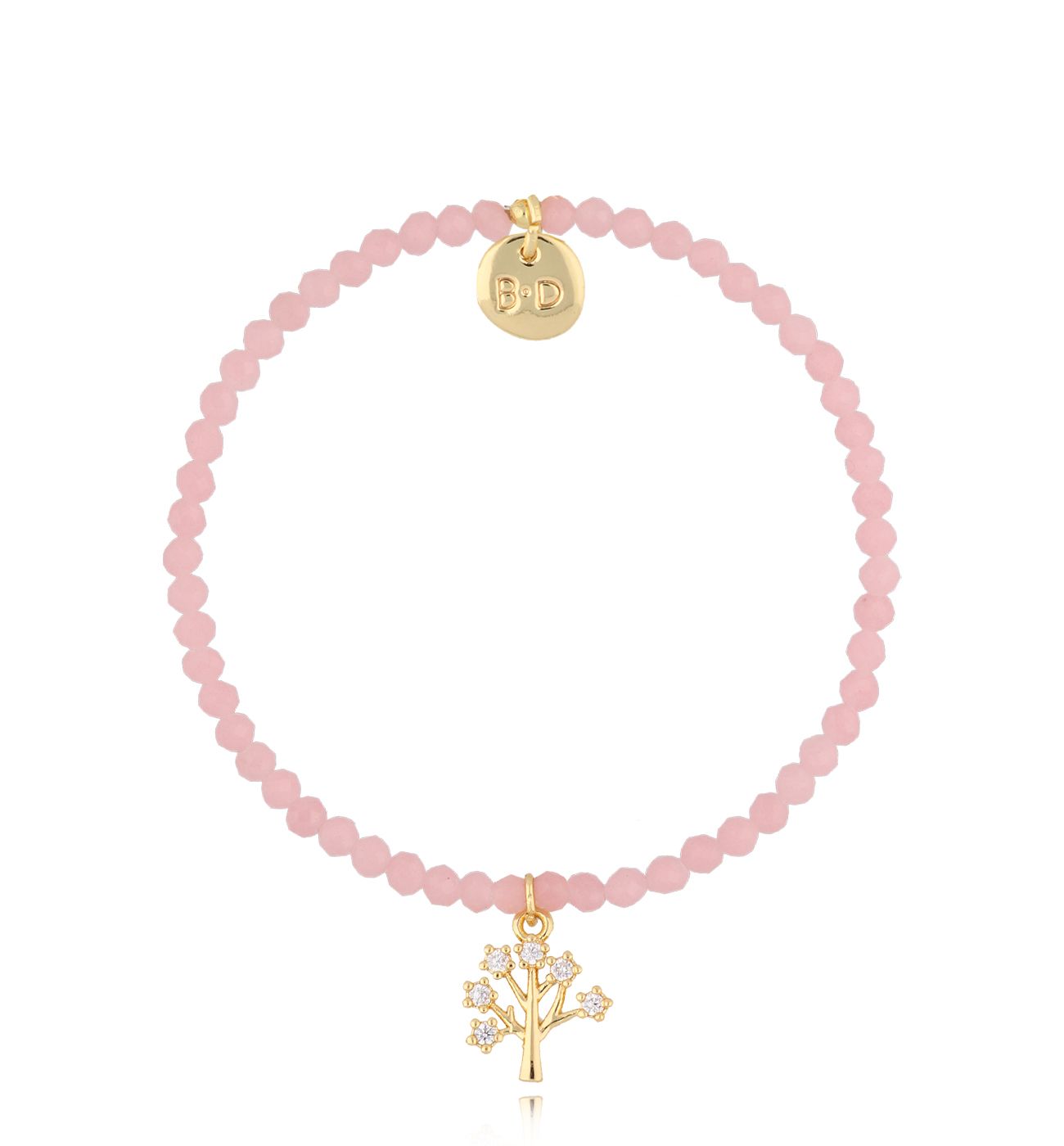 Bransoletka różowa z drzewkiem Alfdis BTW1820