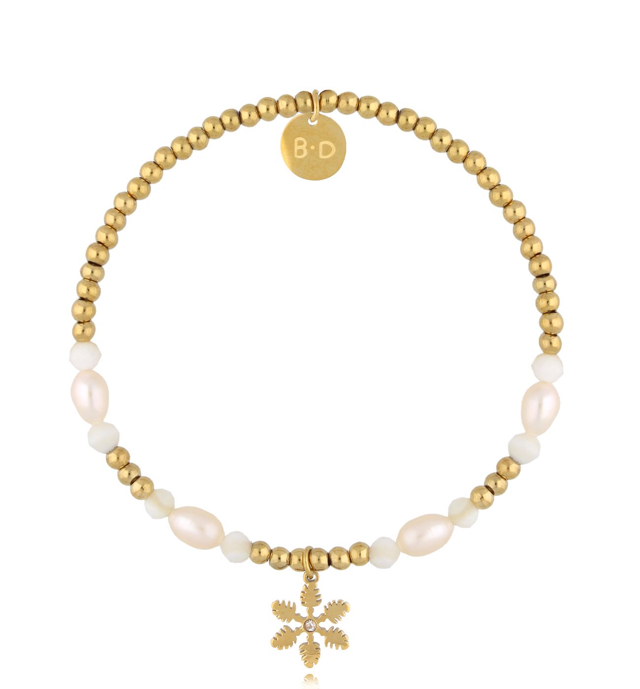 Bransoletka ze śnieżynką i perłami All I Want BTW2441