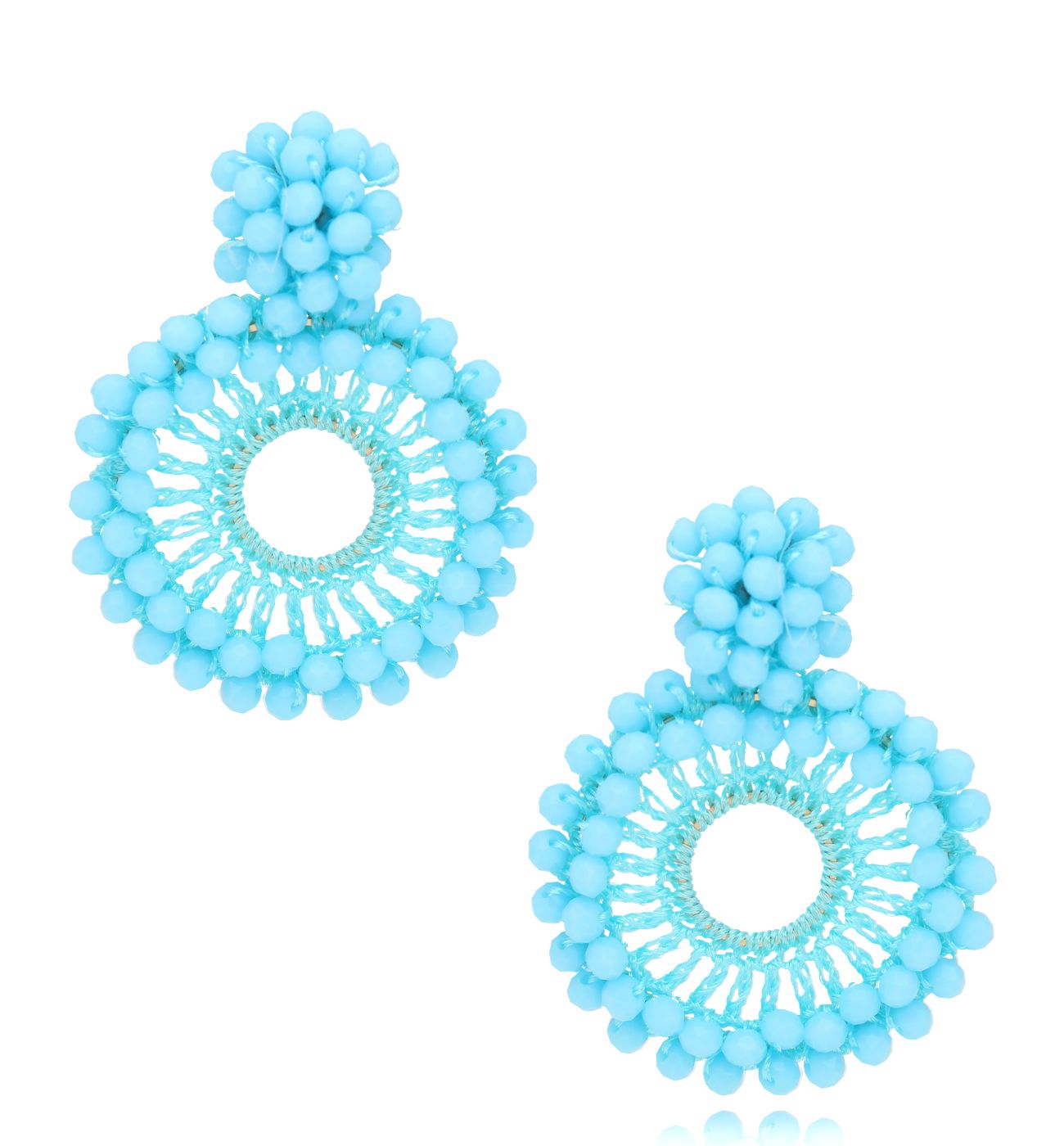 Kolczyki z kryształkami niebieskie Luminous KWE0024 - By Dziubeka