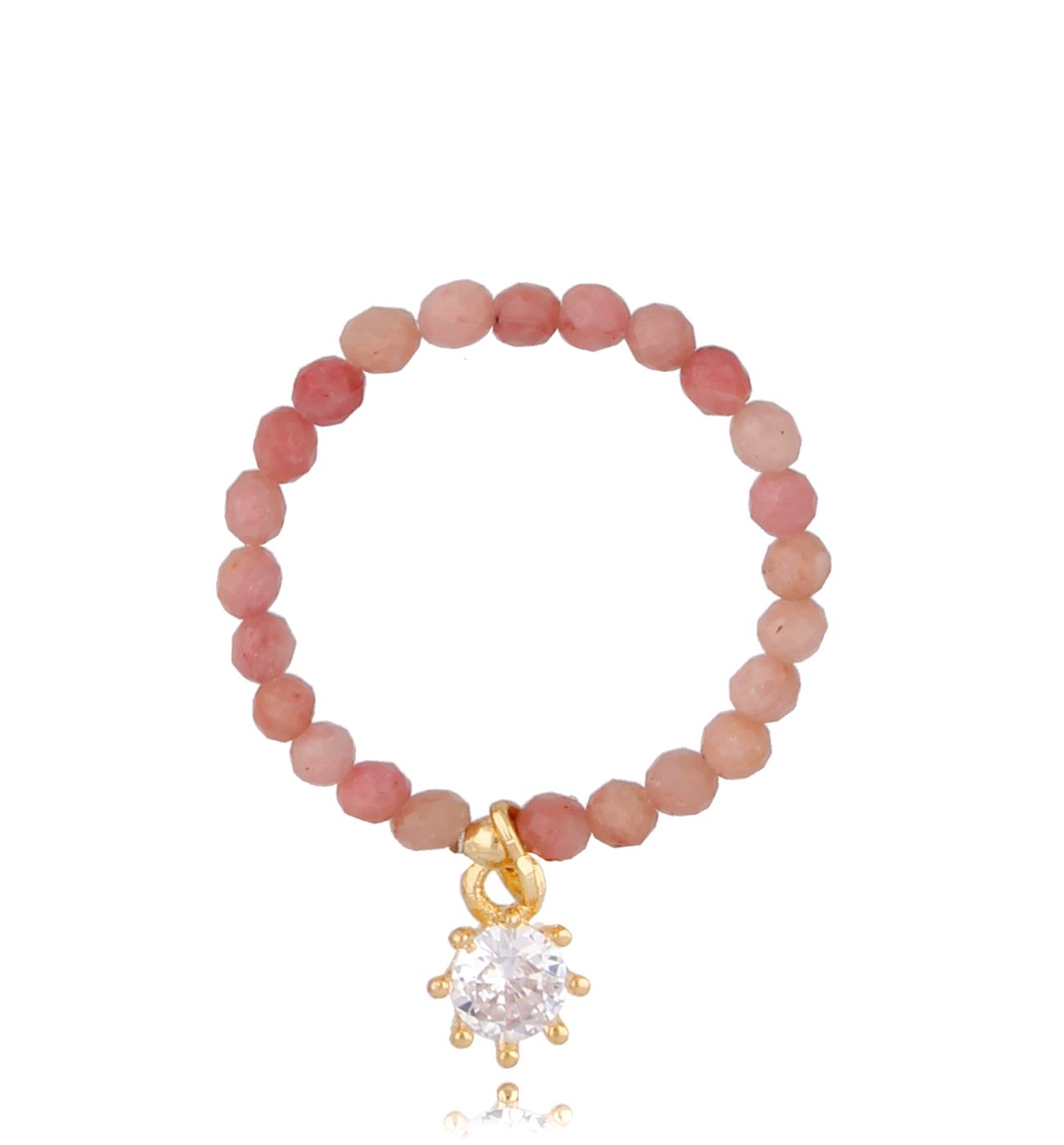 Pierścionek z rodonitami Margaret - By Dziubeka