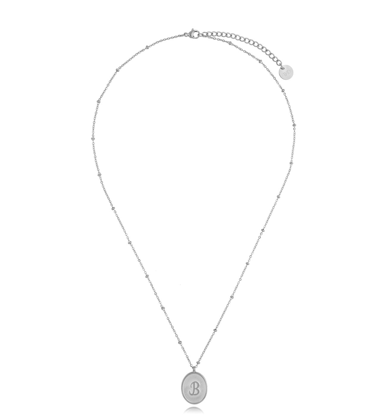 Naszyjnik srebrny z literką B Vintage Alphabet NSA0480