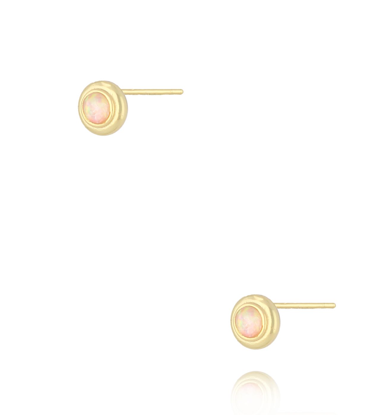 Kolczyki złote z mlecznym opalem KCA0029 - By Dziubeka