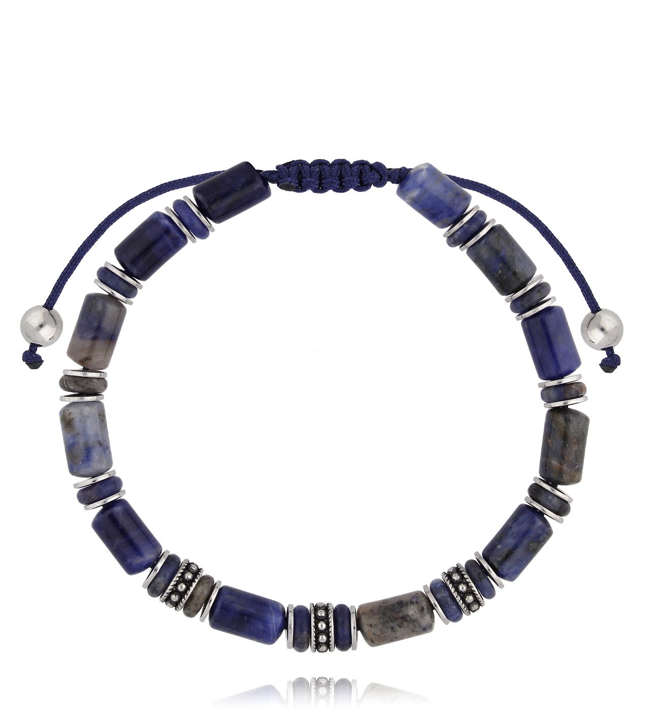 Bransoletka męska z lapisami i labradorytami 16 - By Dziubeka