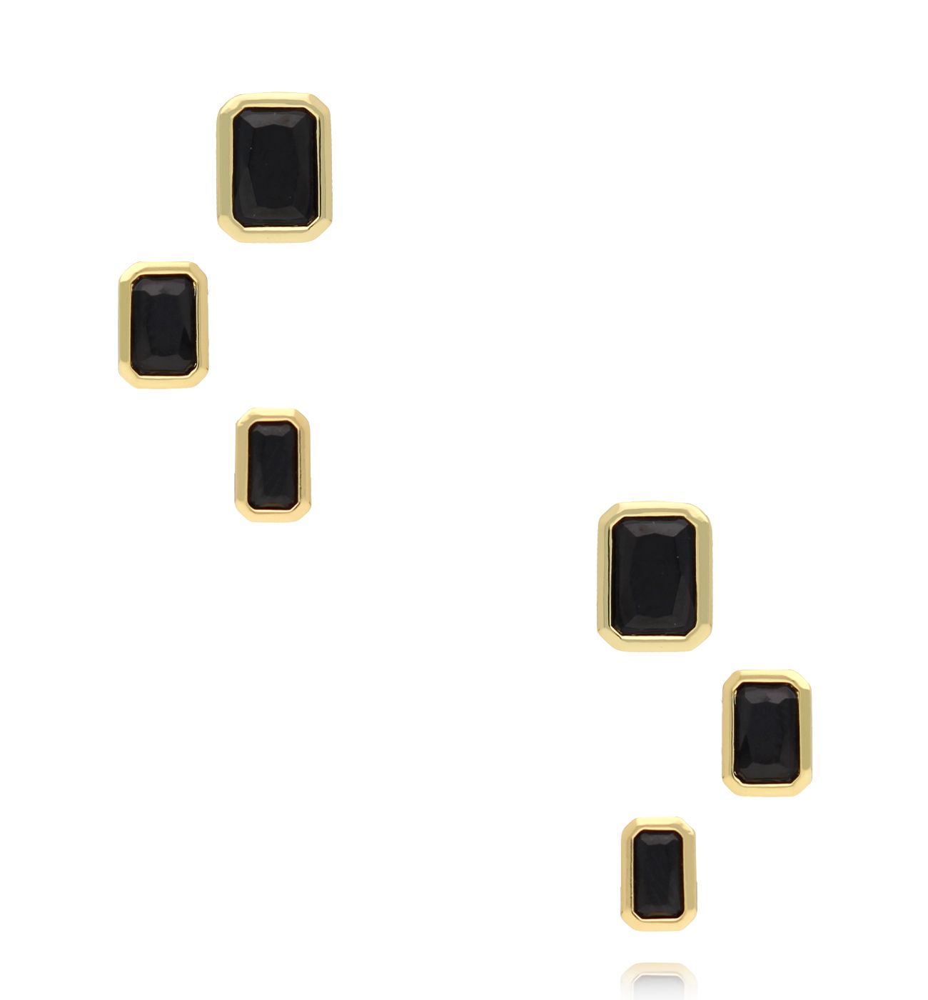 Zestaw kolczyków z czarnymi cyrkoniami KSS2002