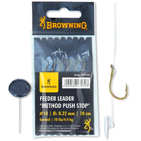 Browning haczyki z przyponem Feeder Method Push Stop nr 16 0,18mm