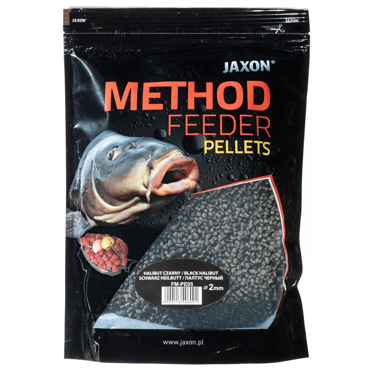 Jaxon Pellet Method Feeder 2mm 500g Halibut Czarny