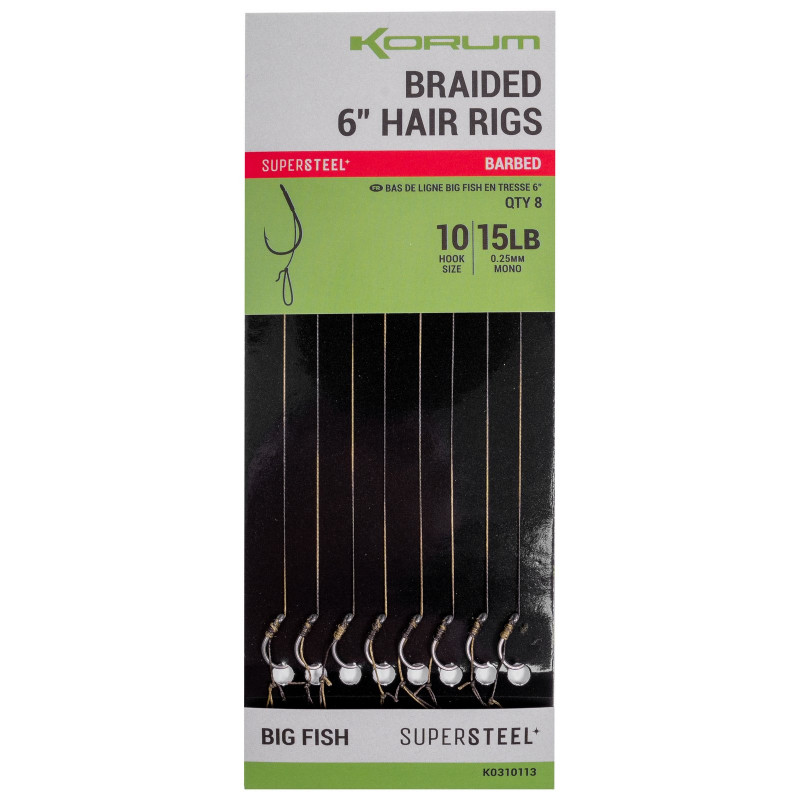 Korum Przypony Z Plecionki Braided Hair Rigs Big Fish Barbed Nr12