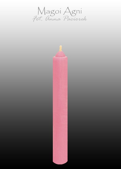 Świeca z wosku 9x1,2cm - różowa