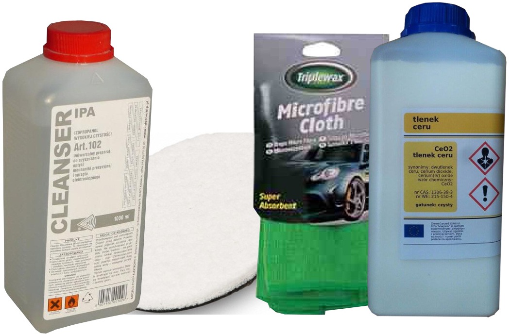 ZESTAW DO POLEROWANIA SZYB SZKŁA TLENEK CERU IPA DYSK - Petrostar