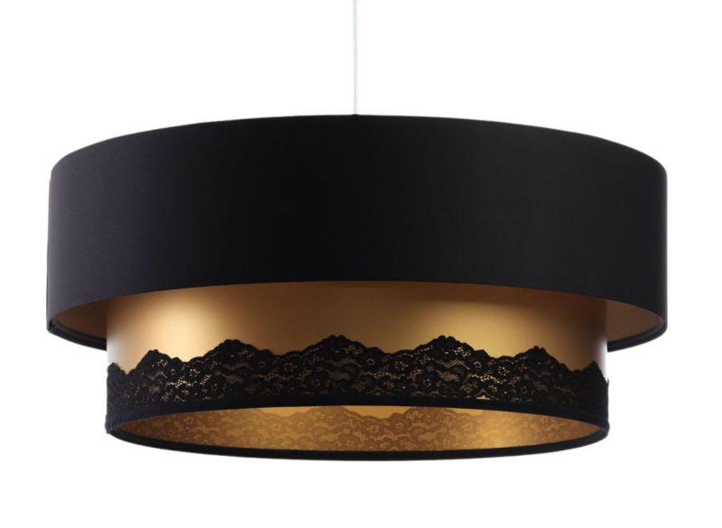 Lampa Bps Koncept wisząca DOUBLE ELEGANT 60 czarna/złota 1 szt