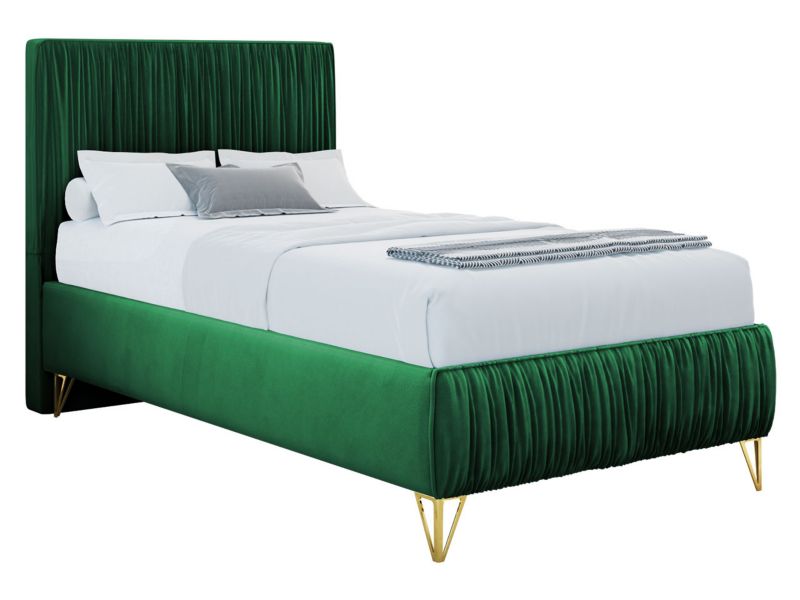 Łóżko tapicerowane MIRJAN 24 Lux I 80x200 aksamit butelkowa zieleń 1 szt.