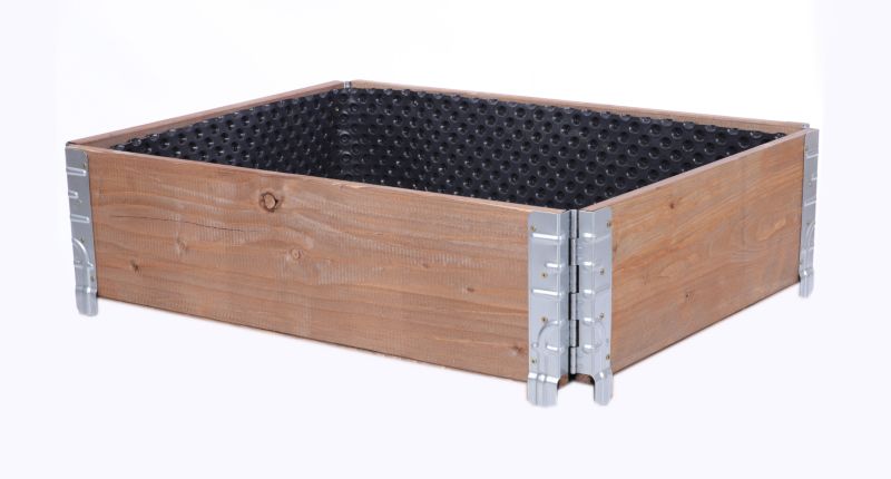 Skrzynia na warzywa MODO24 20x60x80 cm impregnowane brązowe drewno 1 szt. z folią kubełkową 1 szt.