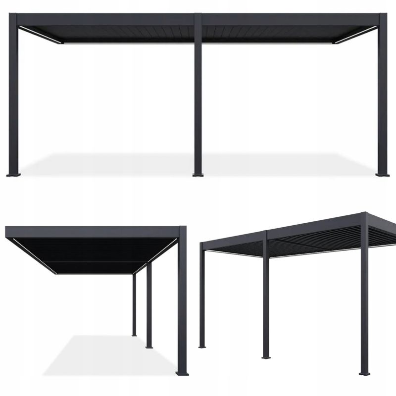 Pergola Przyścienna Z Oświetleniem Elegance Wall 3x6 Na Taras Gutroof 1 szt