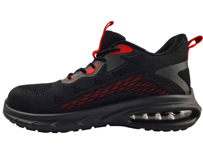 Półbuty robocze sportowe sznurowane S1 czarno-czerwone rozmiar 37