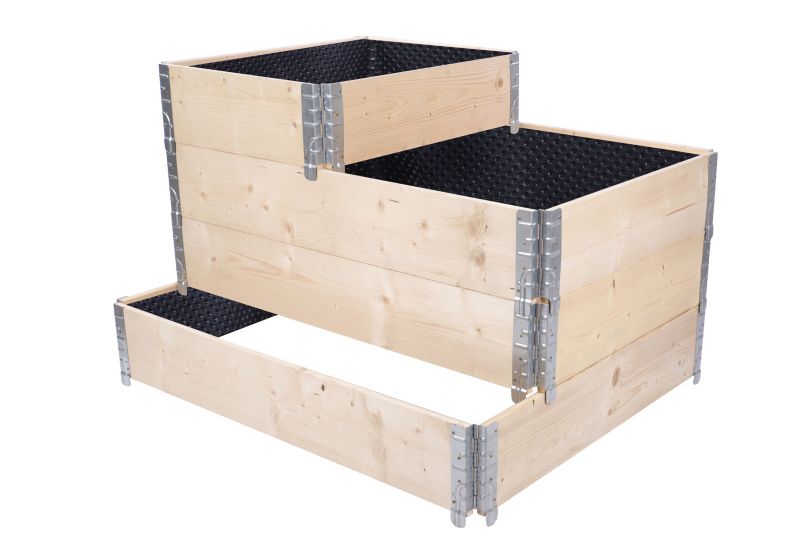 Skrzynia na warzywa MODO24 40x80x100 cm naturalne drewno 1 szt. z folią kubełkową 1 szt.