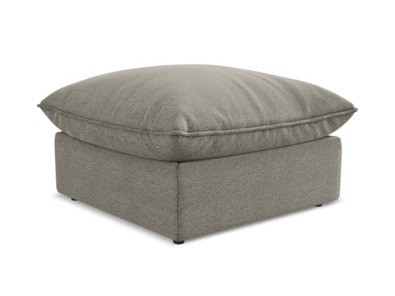 Pufa LaMiaSofa RAVENNA z tkaniny bouclé 75x75 cm szary 1 szt.